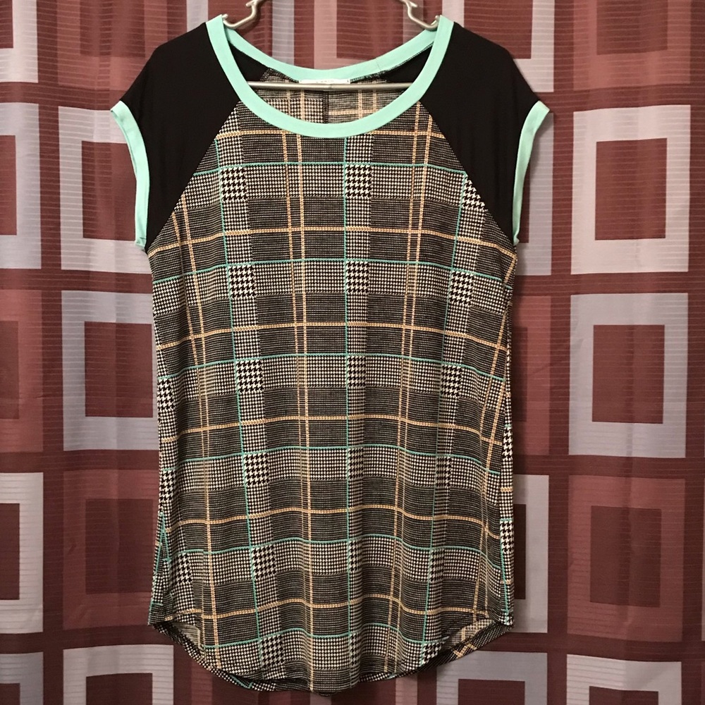 NWOT A.GAIN PLAID TUNIC